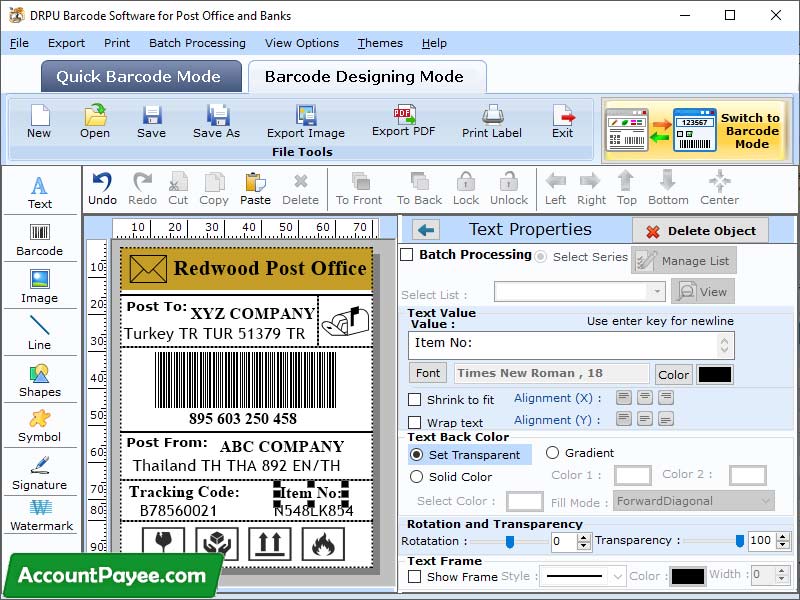 Barcodes Download Post Office and Banks 8.5 full